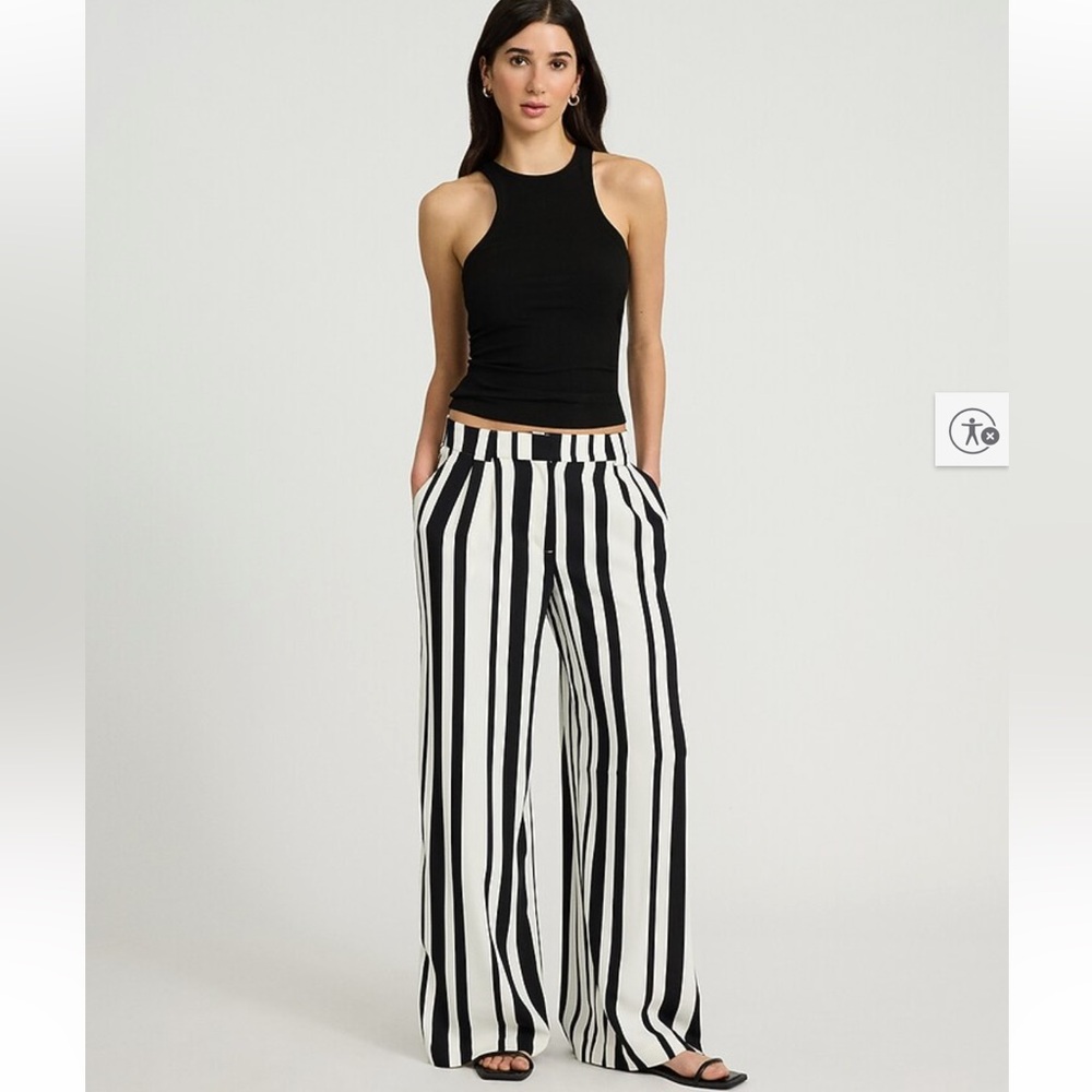 Express Striped High Waisted Relaxed Trouser